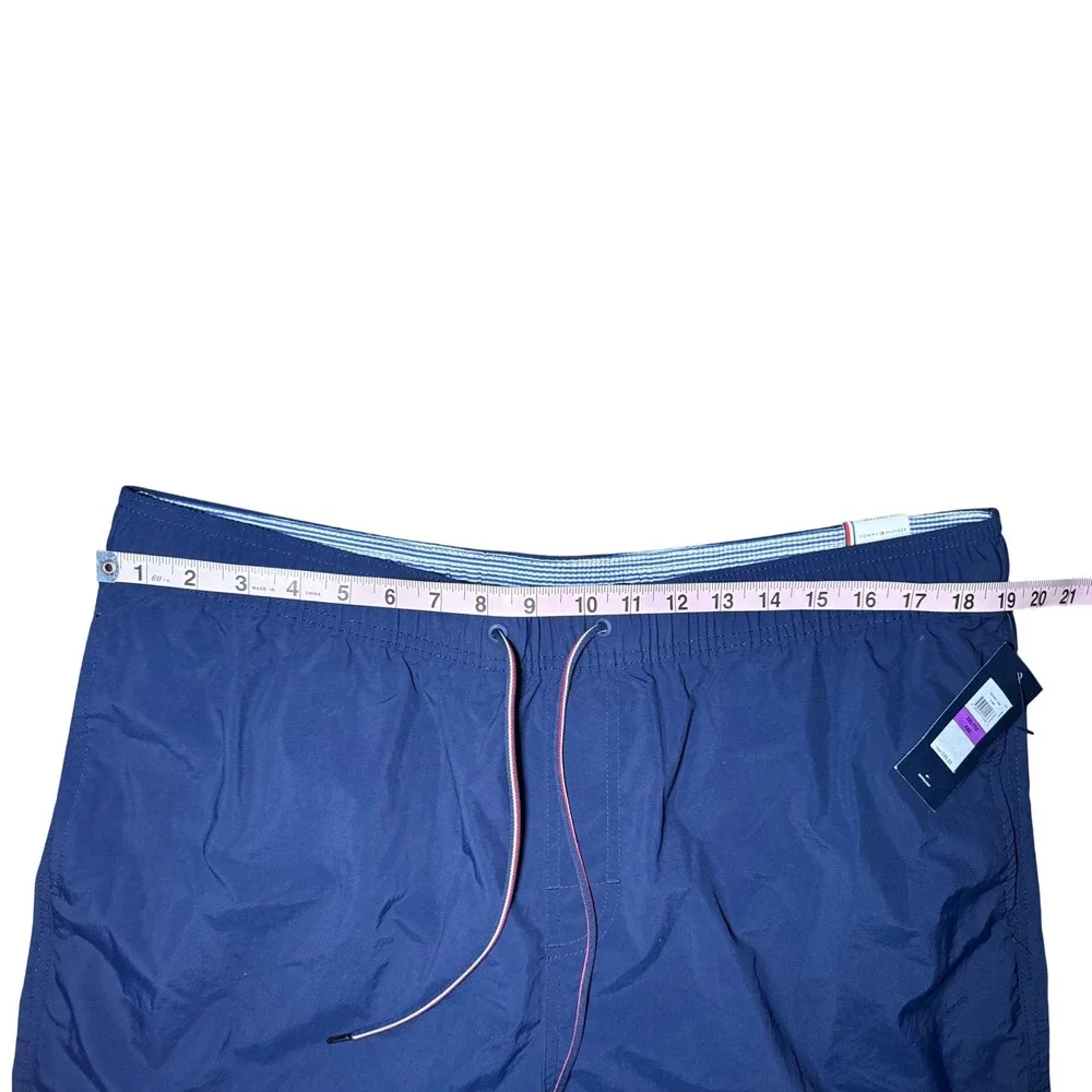 Tommy Hilfiger Swim Trunks Men XXL Navy Blue Mesh Lined Drawstring NWT